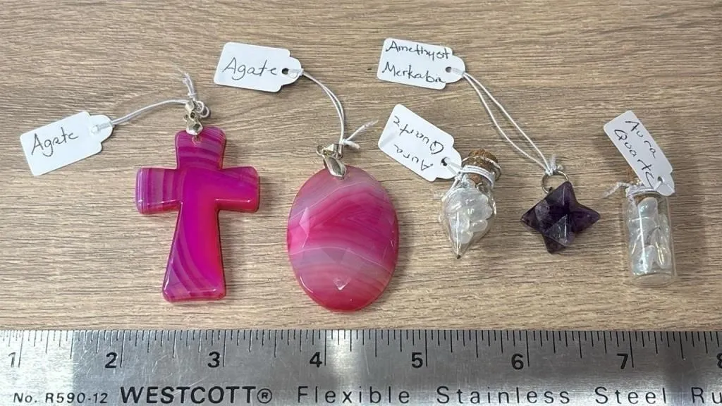 5 Crystal Pendants. *SC