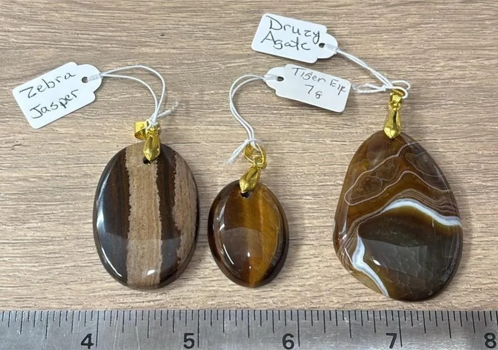 3 Crystal Pendants. *SC