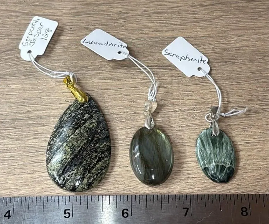 3 Crystal Pendants. *SC