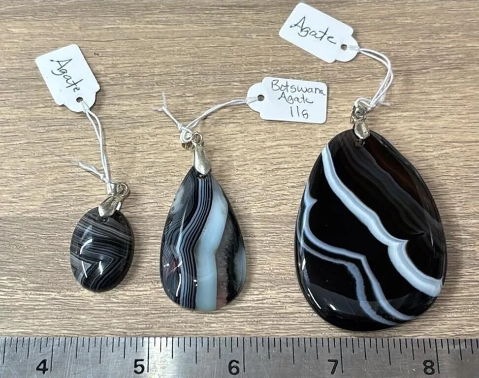 3 Crystal Pendants. *SC