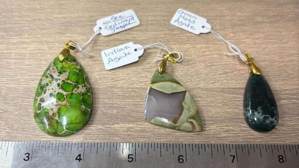 3 Crystal Pendants. *SC