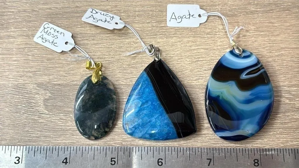 3 Crystal Pendants. *SC