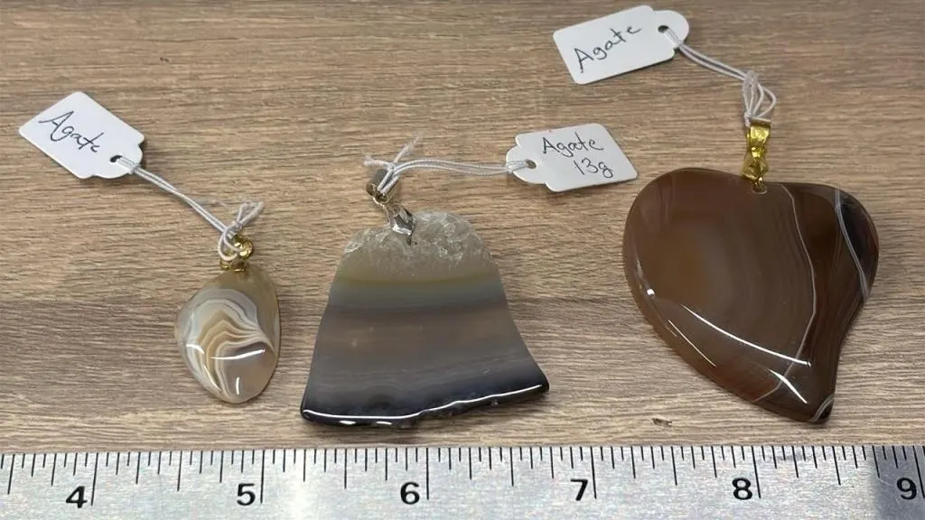 3 Crystal Pendants. *SC