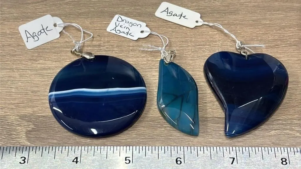 3 Crystal Pendants. *SC