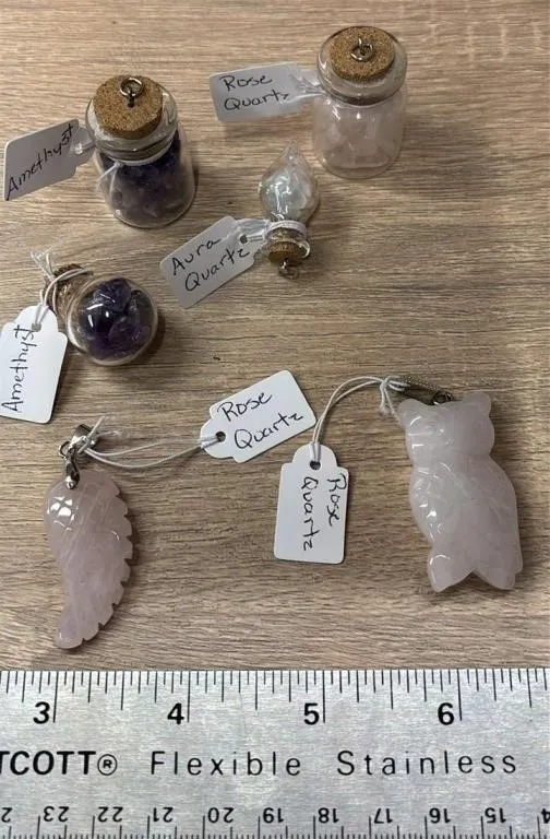 6 Crystal Pendants. *SC