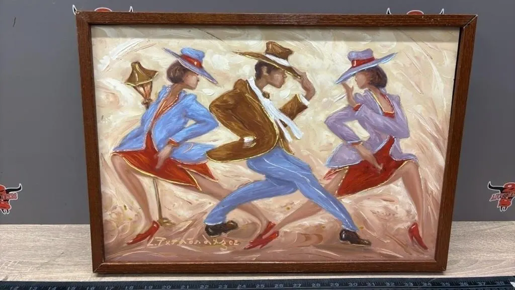 Framed Signed Painting 19.5�Wx13.5�H. *No Glass.