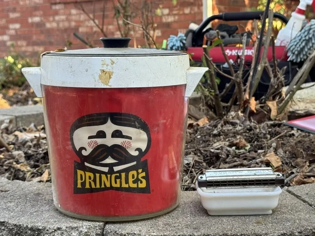 Vintage Pringle Ice Bucket & Harmonica