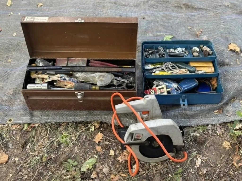 Tool Boxes with Contents & Circular Saw