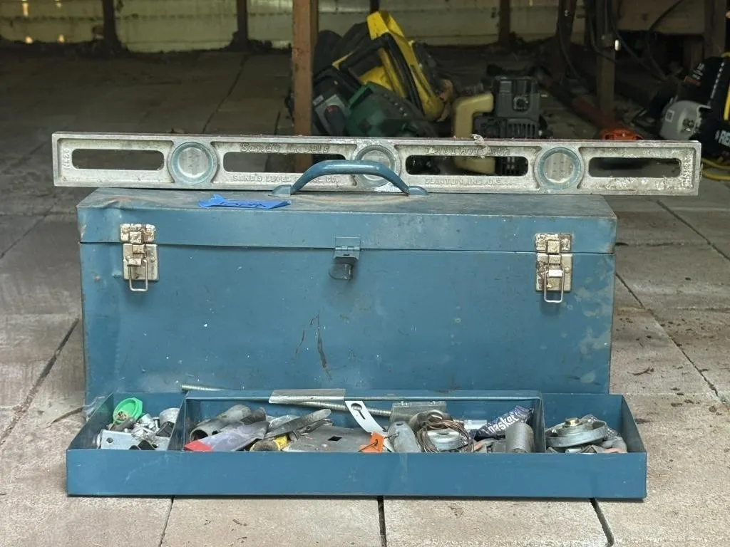 Tool Box with Contents & 2 Ft Level