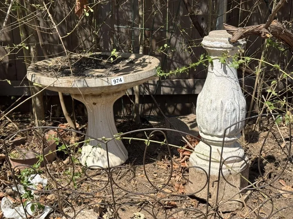 Concrete Birdbath & Stand