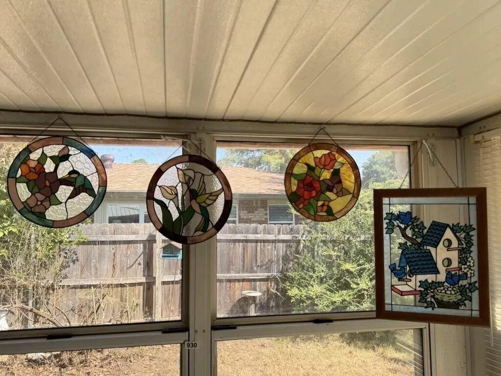 Calla Lily, Hummingbird & Rose Stained Glass