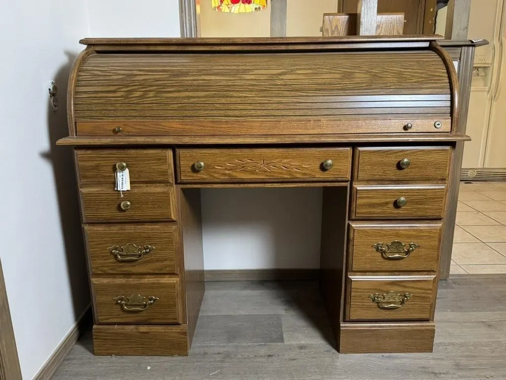 Wood Roll Top Desk