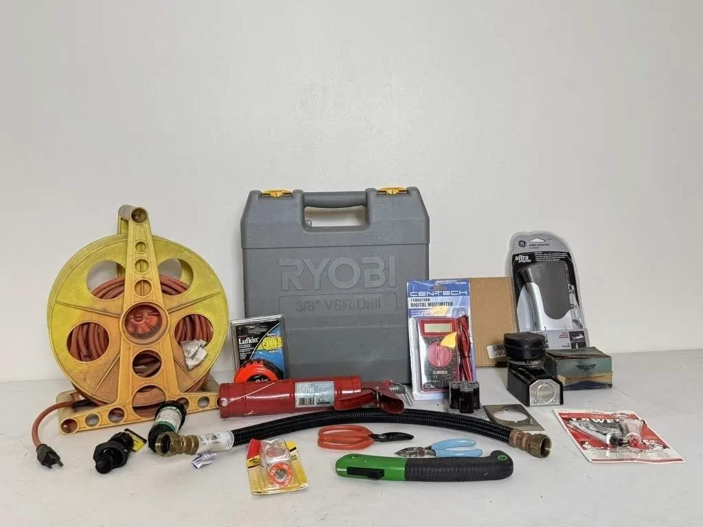 Cord Reel, Ryobi 3/8 in Drill & Tools