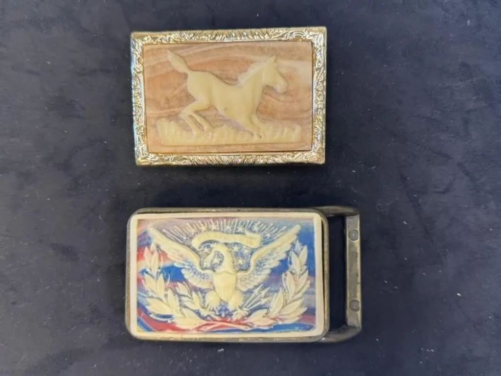 Inoclay Stone Colt & American Eagle Belt Buckles