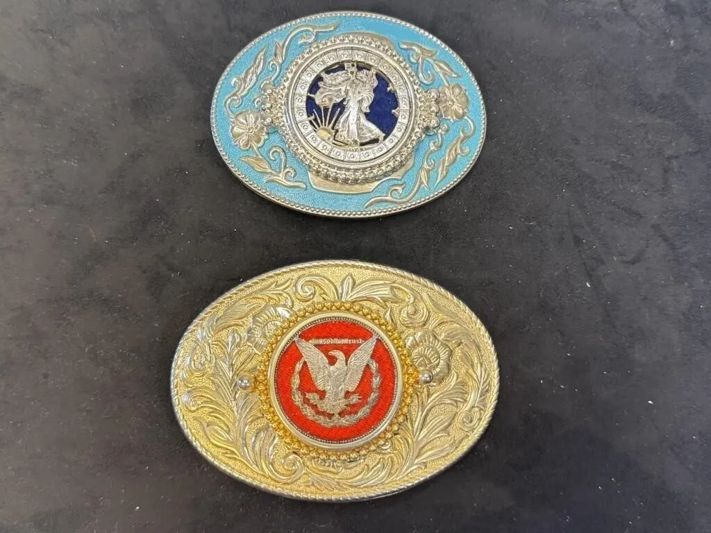 Cut-Out Coin Belt Buckles