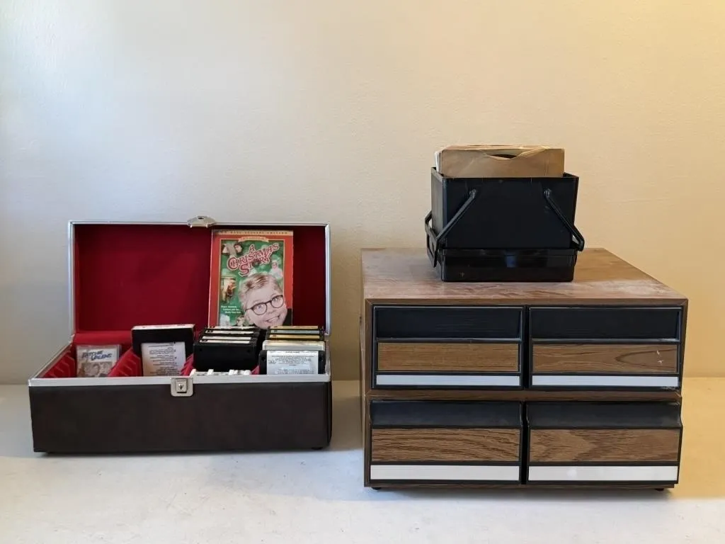 Tabletop Storage Drawers, 8-Tracks & Vinyl Records