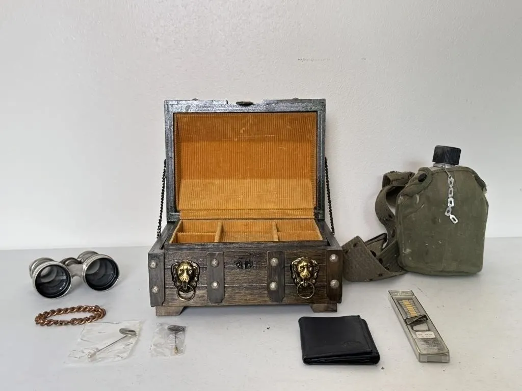 Jewelry Chest, NFR Pins, Canteen & Binoculars