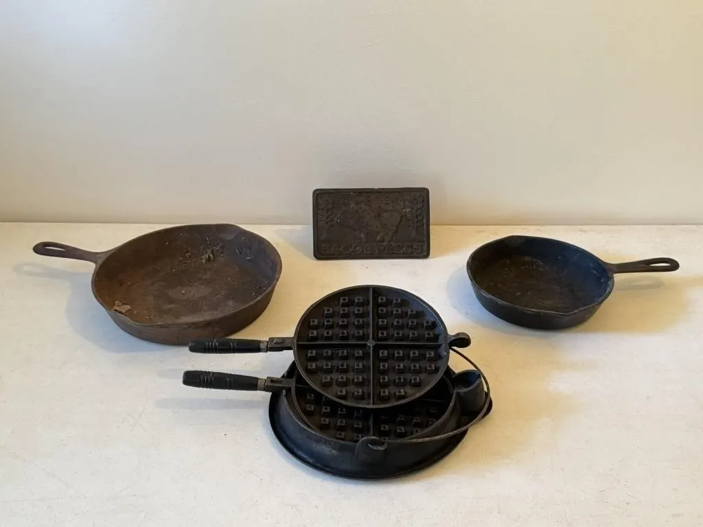 Cast Iron Pans, Waffle Maker & Press