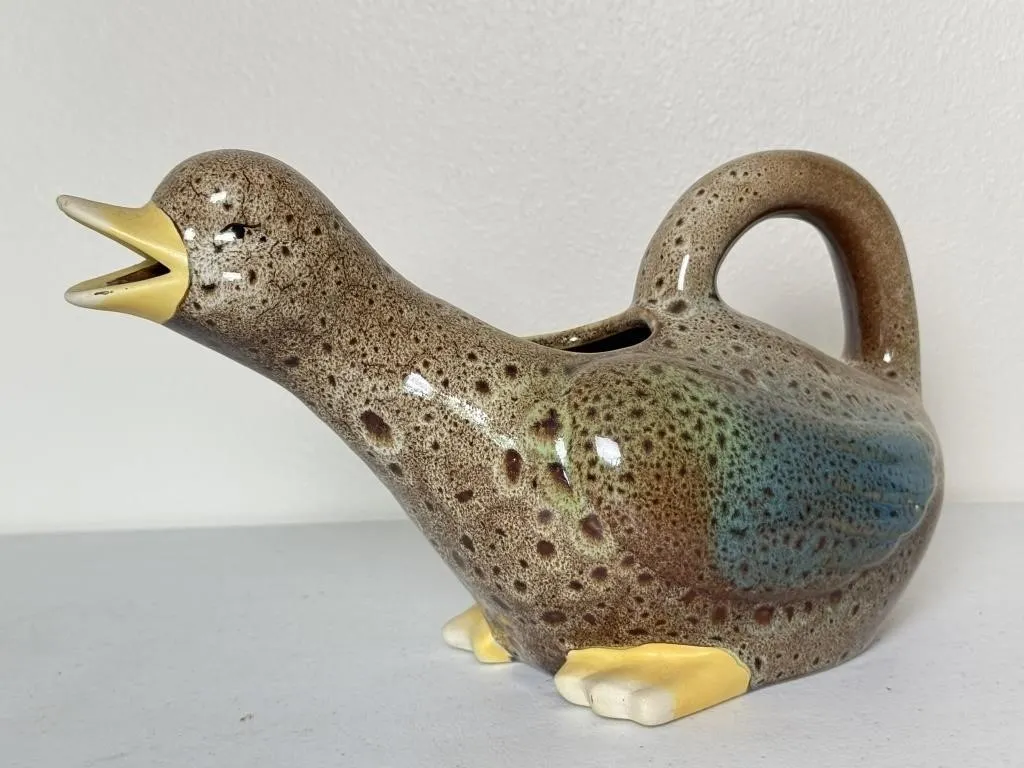 Vintage Ceramic Duck Watering Can