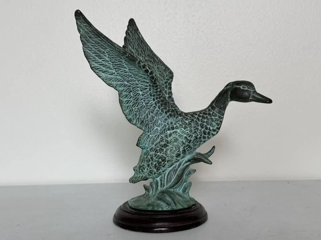 Brass Patina Duck Figurine