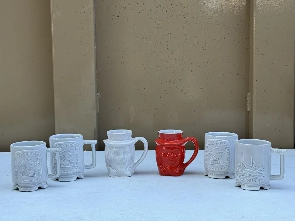 Frankoma US Postal Service & Uncle Sam Mugs