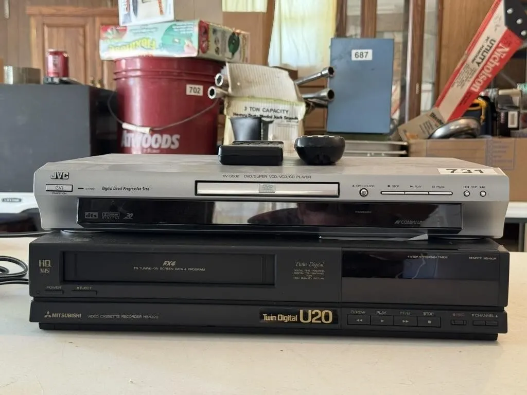 JVC DVD Player & Mitsubishi VHS Player