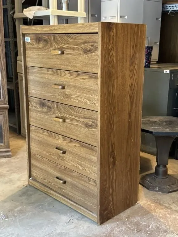 Wood Grain Chest of Drawers