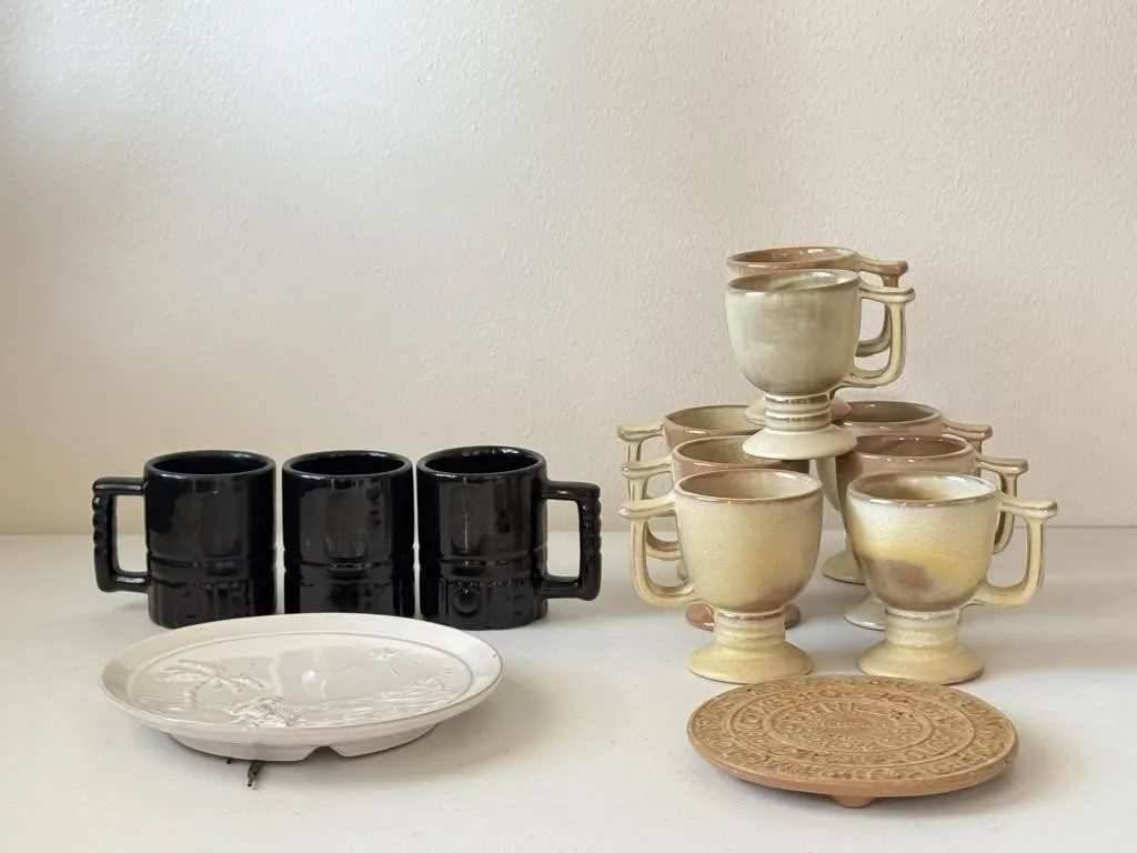 Frankoma Mug, Trivet & Plate