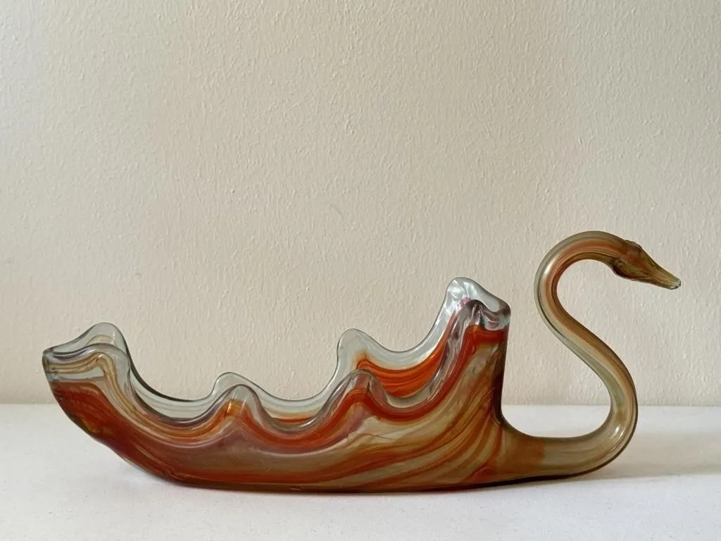 Vintage Glass Blown Swan