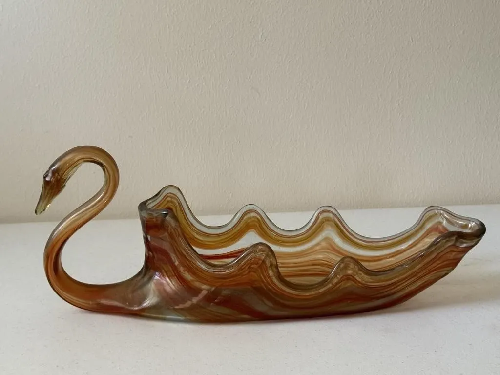 Vintage Glass Blown Swan