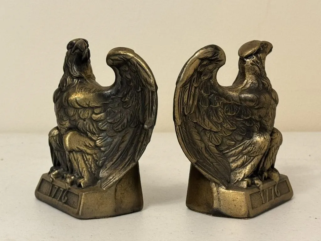 Brass 1776 American Eagle Bookends