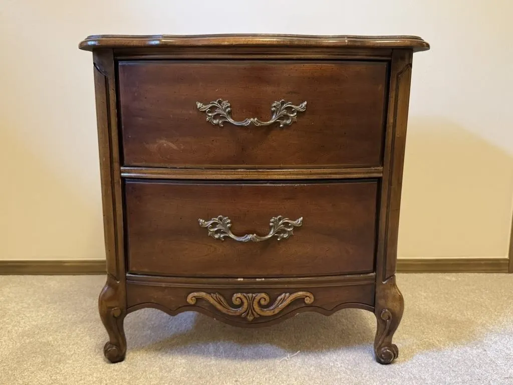 French Provincial Wood Nightstand