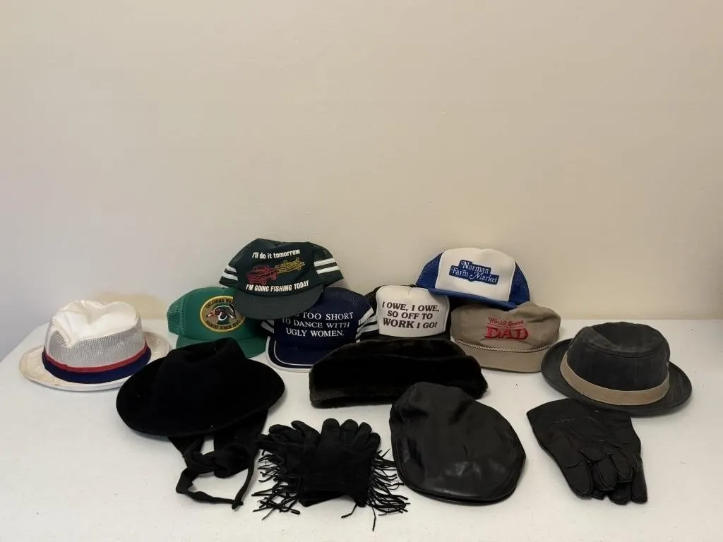 Vintage Trucker Hats & Gloves
