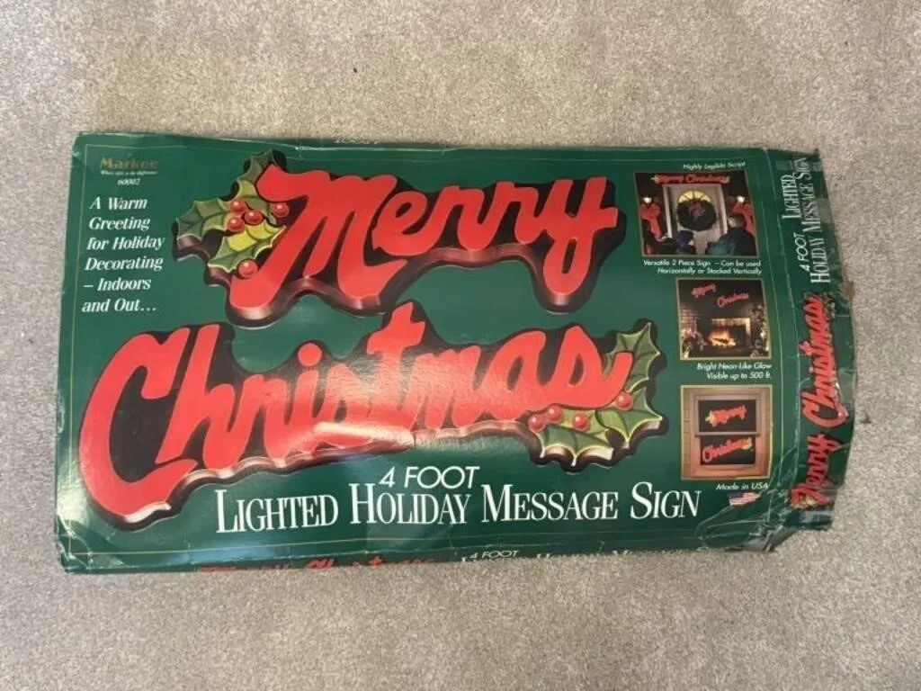 4 ft Lighted Merry Christmas Sign