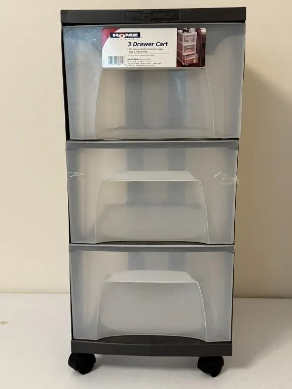 Plastic 3-Drawer Cart