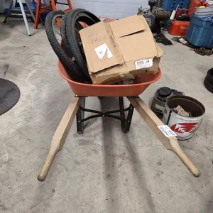 Wheelbarrow w/ Tires, Chains & Hardware
 UNRESERVED