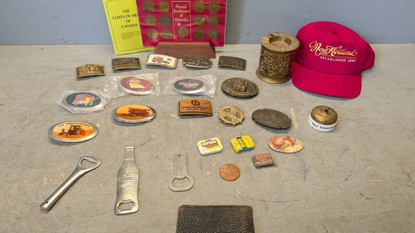 Collectible Coins and (15) Belt Buckles