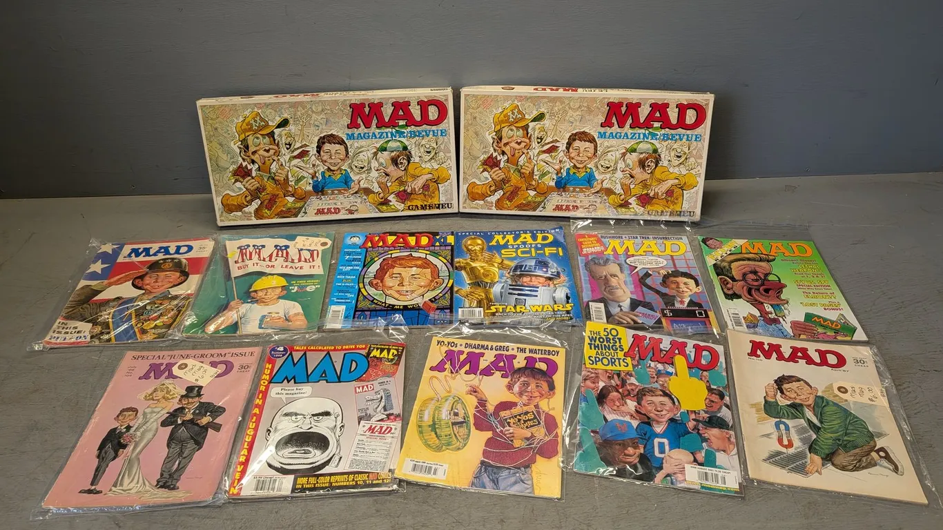 (13) Assorted MAD Magazines W/ Games