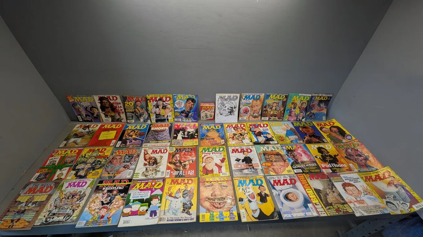 (43) Assorted MAD Magazines w/ Card Game