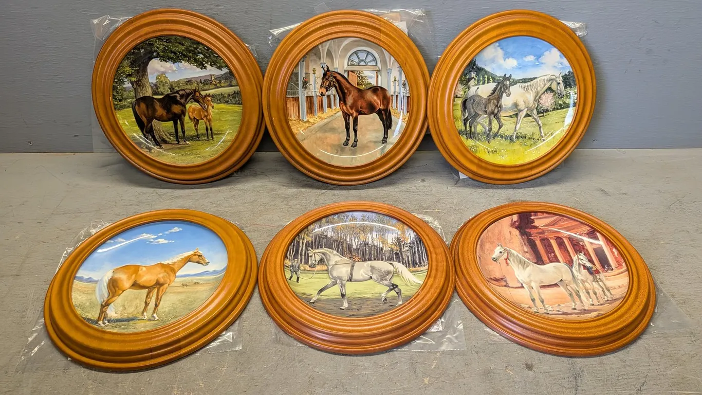 (6) Assorted Spode Collectible Equestrian Plates