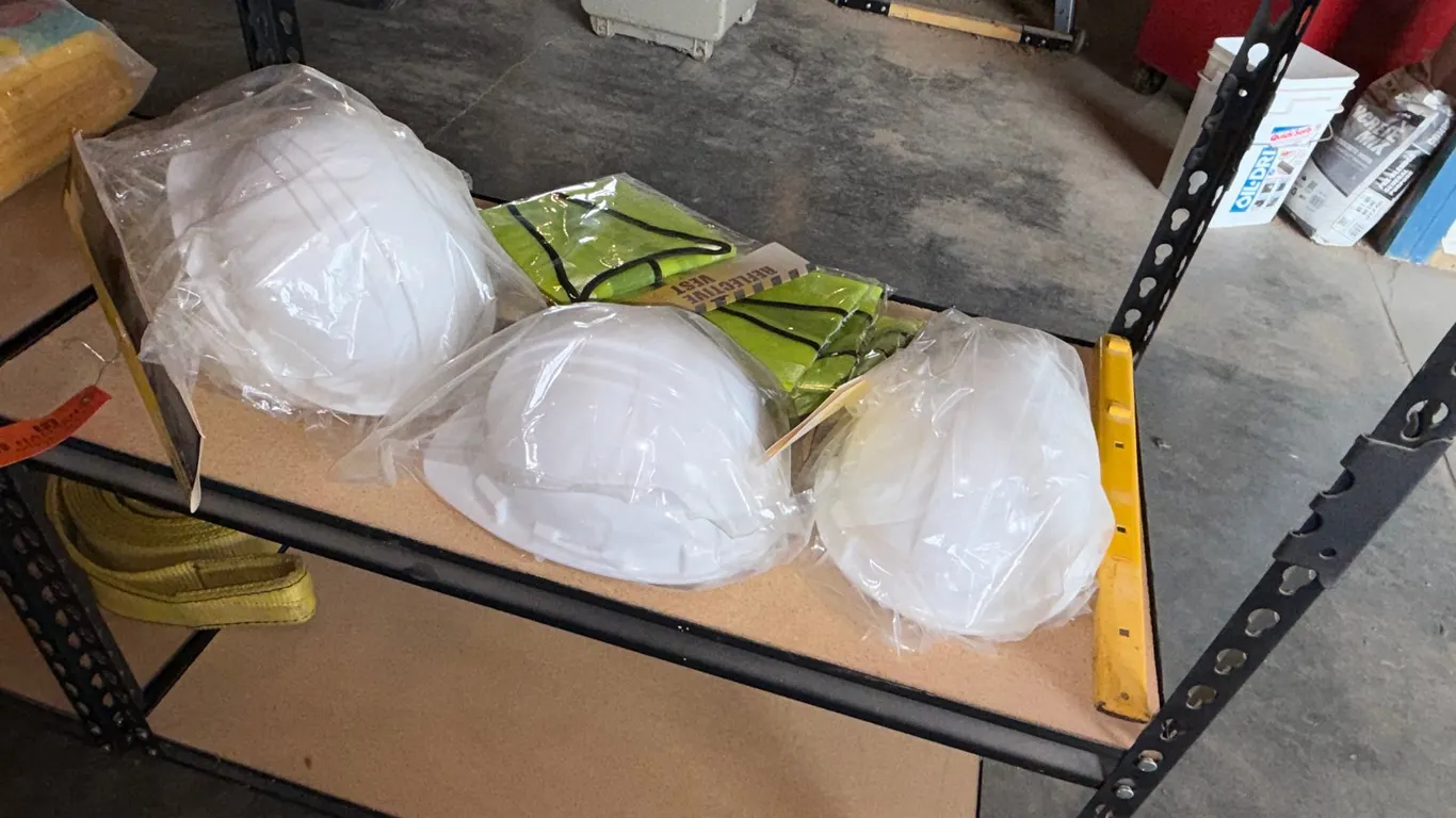 (4) New Hard Hats and New Reflective Vests