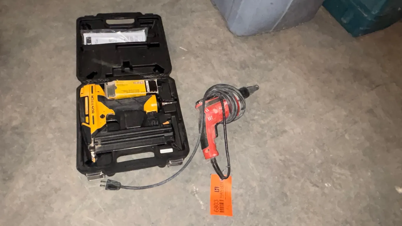 Milwaukee Drywall Gun and Bostitch Smart Point Finish Nailer