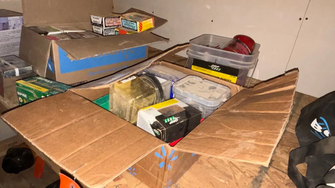 Assortment of Screws, Hardware, and Hole Saw Kit