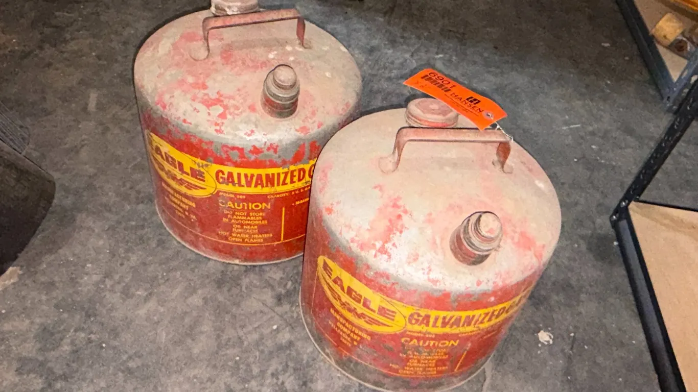 (2) Eagle Galvanized Gas Cans