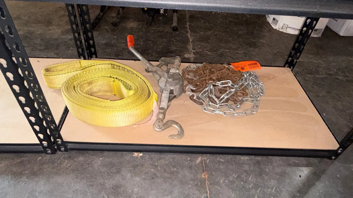 Winch, Strap, and Chain