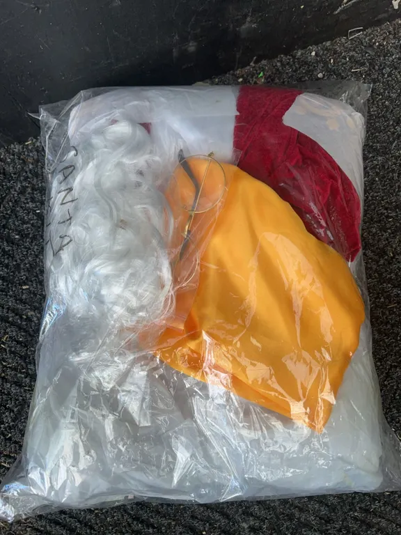 Adult Santa Claus Costume Set with Wig and Glasses, 3XL