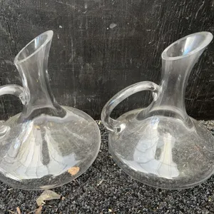 Clear Glass Wine Decanters with Side Handles