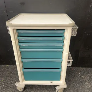 Multi-Drawer Medical Storage Cart With Locking Wheels