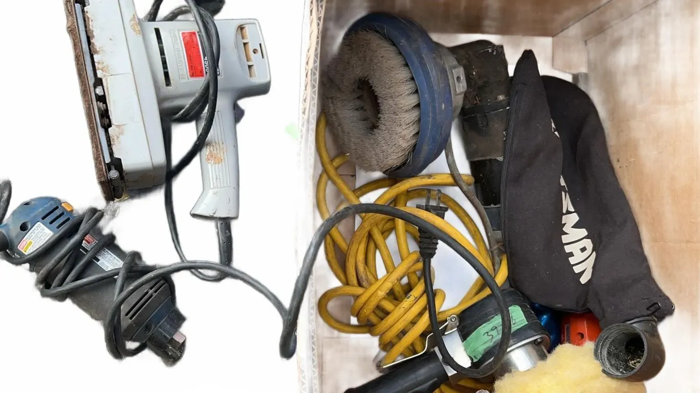 Box Lot Of Assorted Power Tools And Accessories