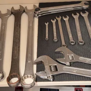 Combination and Adjustable Wrenches, 18 Pieces Assorted Sizes